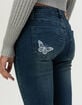RSQ Womens Low Rise Butterfly Embroidered Bootcut Jeans image number 3