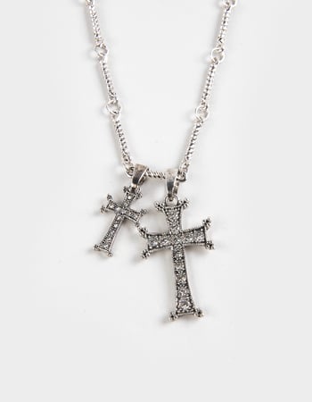 FULL TILT Double Cross Pendant Necklace Alternative Image