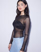 WEST OF MELROSE Sheer Bandeau Womens Long Sleeve Top image number 3