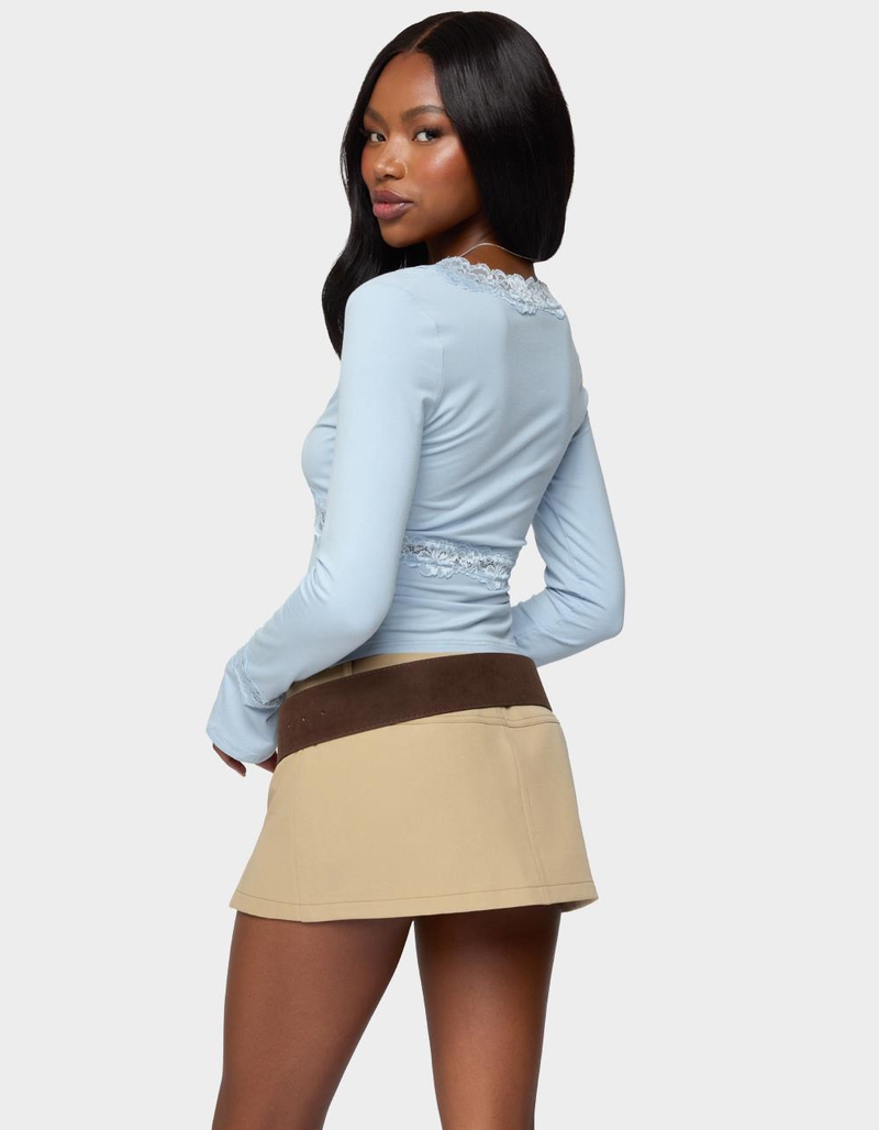 EDIKTED Mathilda Lacey Bell Sleeve Top image number 2