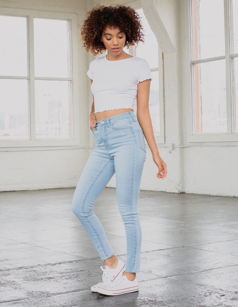 RSQ Super High Rise Light Wash Womens Jeggings image number 2