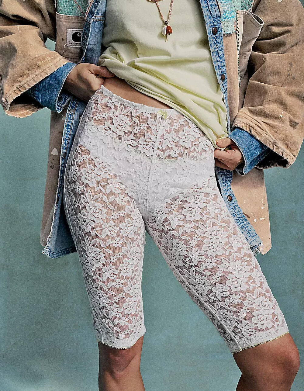 FREE PEOPLE All Day Womens Lace Capris - IVORY | Tillys
