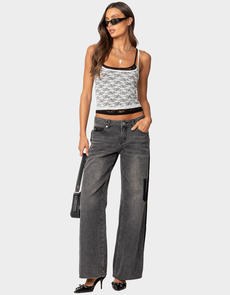 EDIKTED Wynnie Layered Lace Tank Top image number 1
