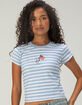 RSQ x Peanuts Womens Stripe Baby Tee image number 1
