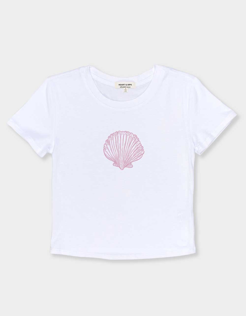 SHELL Pink Shell Womens Baby Tee image number 0