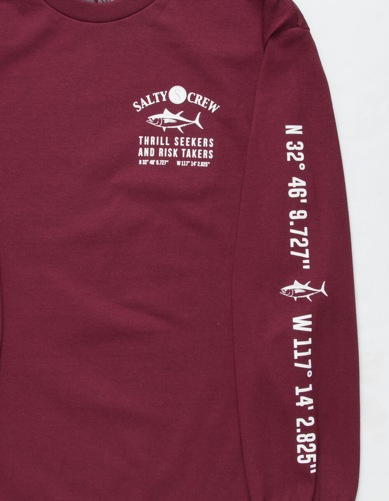 SALTY CREW Markets Burgundy Mens T-Shirt image number 2