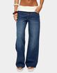 EDIKTED Knit Foldover Low Rise Baggy Jeans image number 1