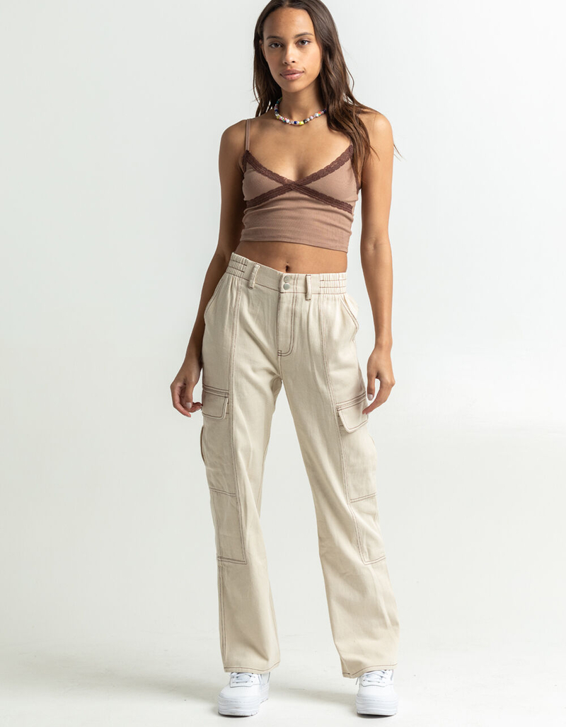 FULL TILT Lace Trim Womens Cami image number 4