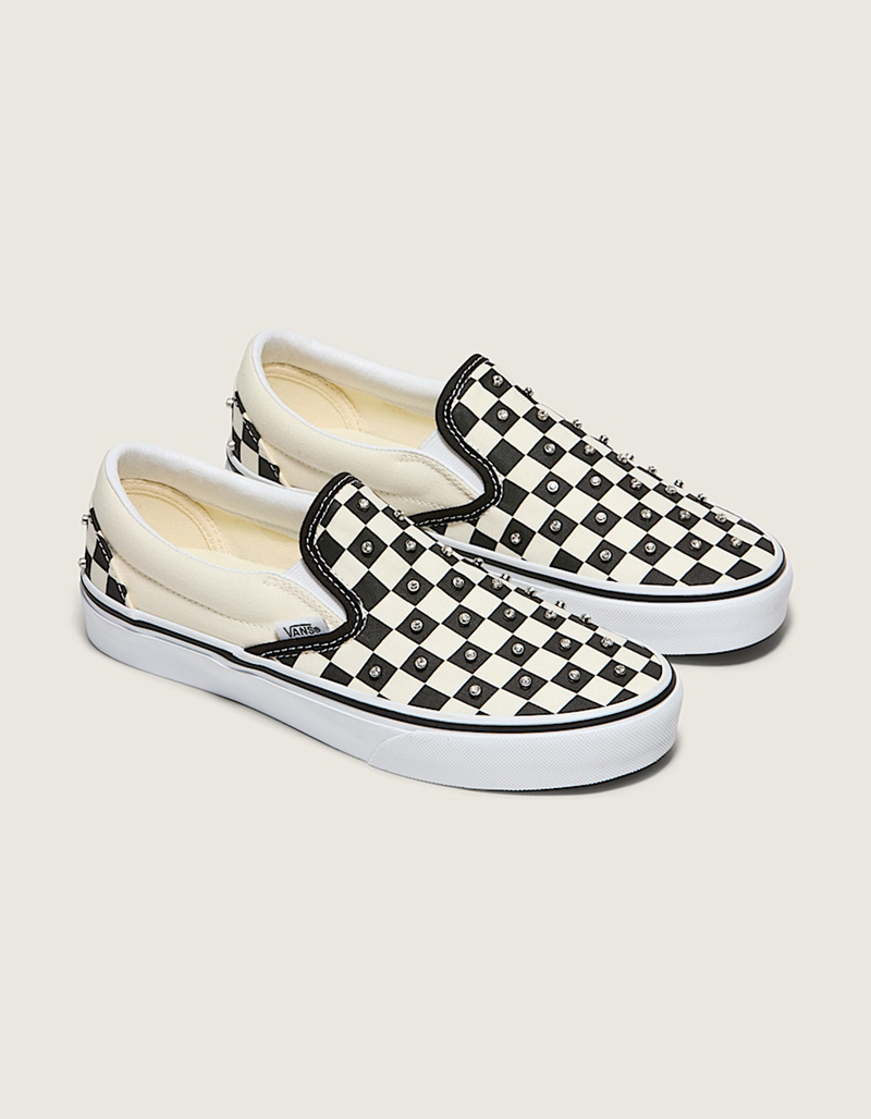 VANS Rhinestone Classic Checkerboard Womens Slip-On Shoes image number 1