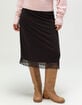 RSQ Womens Low Rise Polka Dot Mesh Midi Skirt image number 2