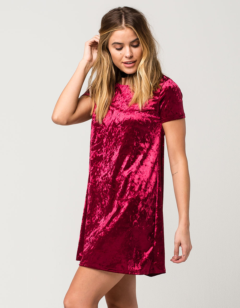 FULL TILT Velvet Tee Dress image number 1