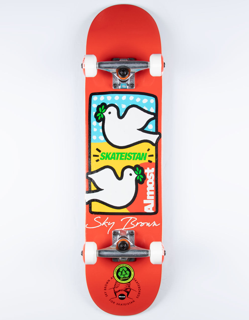 ALMOST SKATEBOARDS Skateistan Double Doves 7.5" Complete Skateboard image number 0