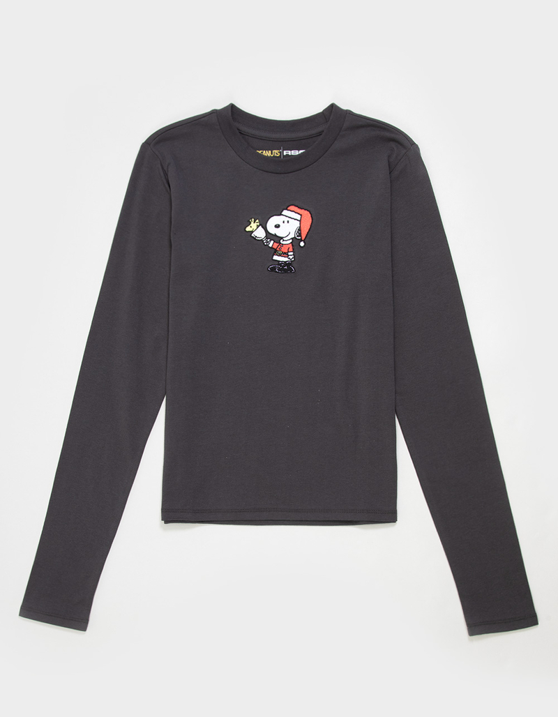 RSQ x Peanuts Snoopy Womens Long Sleeve Baby Tee image number 1