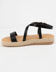 BAMBOO Strap Black Womens Espadrille Flatform Sandals image number 4