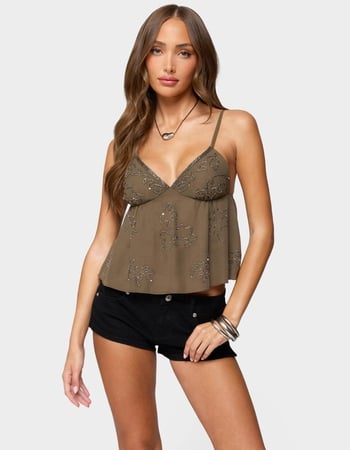 EDIKTED Raia Beaded Babydoll Top Primary Image
