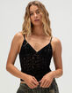 BDG Urban Outfitters Je T'aime Womens Flocked Semi-Sheer Cami BDG Urban Outfitters Je T'aime Womens Flocked Semi-Sheer Cami