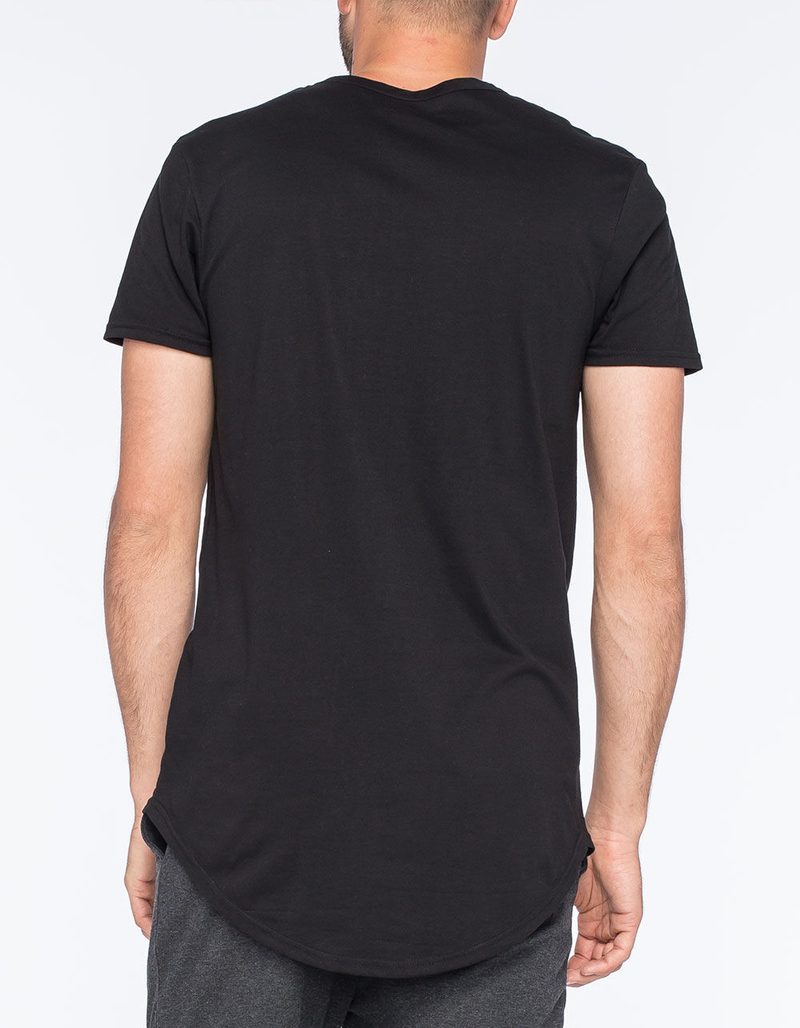 ELWOOD Curved Hem Black Mens Tall Tee image number 3