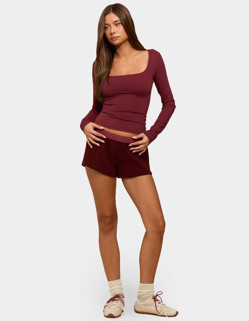 EDIKTED Hayden Square Neck Long Sleeve Top image number 3