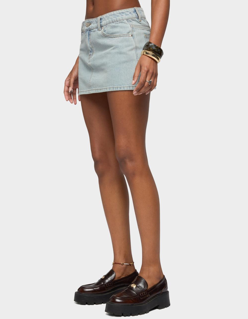 EDIKTED Spencer Low Rise Denim Micro Skirt image number 1