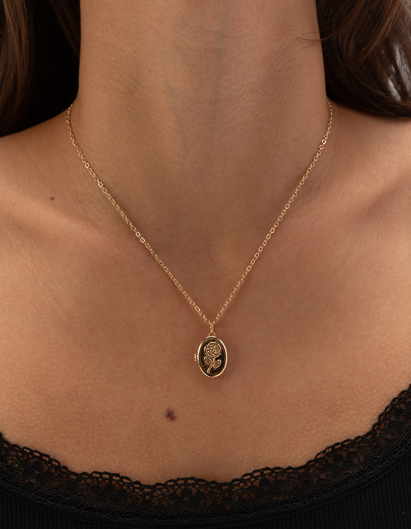 FULL TILT Rose Locket Dainty Necklace image number 3