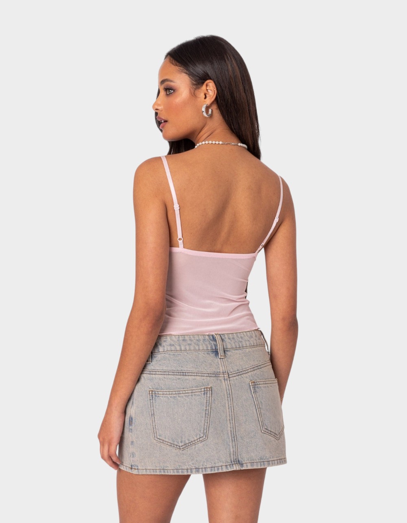 EDIKTED Serafina Sheer Mesh Tank Top image number 4