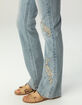 WEST OF MELROSE Low Rise Womens Floral Embroidered Bootcut Jeans image number 3