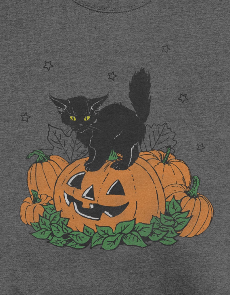 PUMPKINS Black Cat Jack-O'-Lantern Unisex Crewneck Sweatshirt image number 1