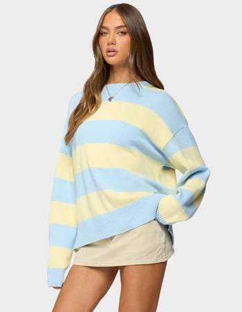 EDIKTED Riley Oversized Striped Sweater Alternative Image