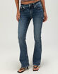 MISS ME Border Pocket Womens Mid Rise Bootcut Jeans image number 3