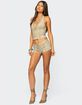 EDIKTED Sloane Faux Suede Micro Shorts image number 3