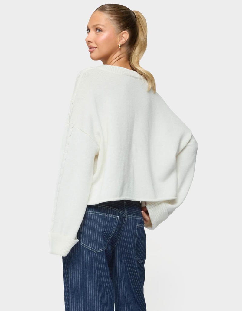 EDIKTED Marianna Button Cable Knit Sweater image number 2