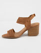 QUPID Laser Cut Open Toe Womens Heeled Sandals image number 3