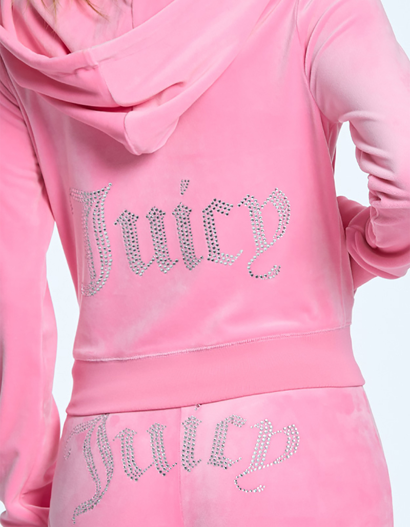 JUICY COUTURE OG Big Bling Velour Womens Zip-Up Hoodie image number 2