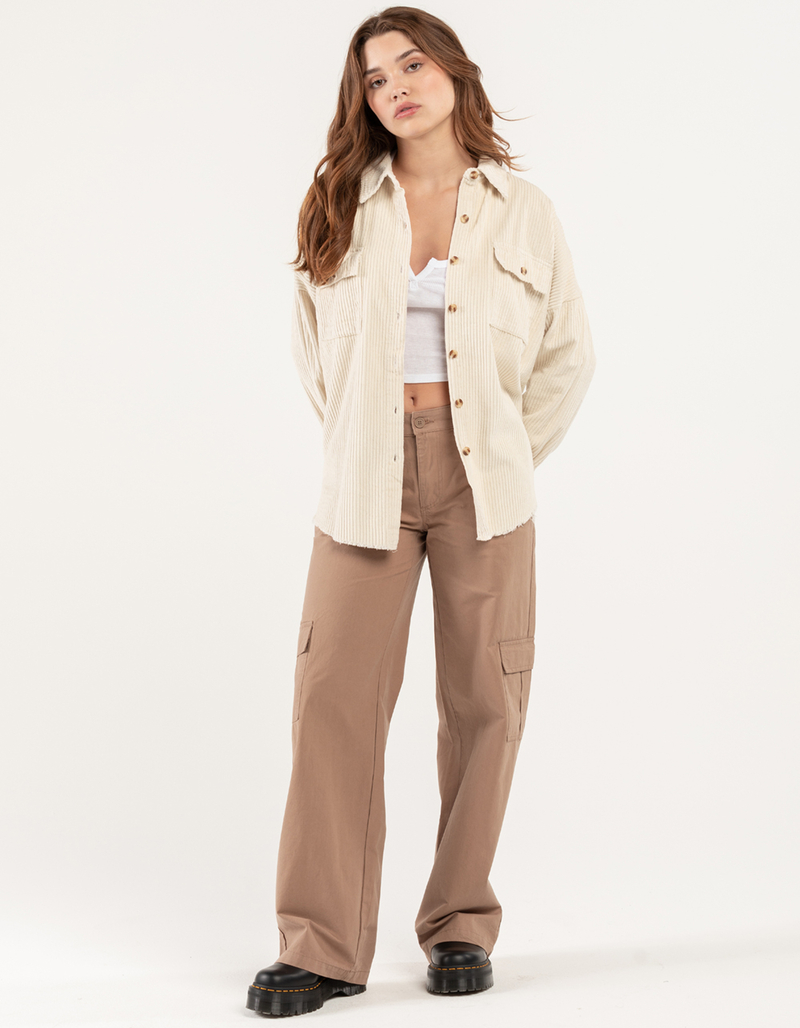 RSQ Womens Raw Edge Corduroy Shacket  image number 4