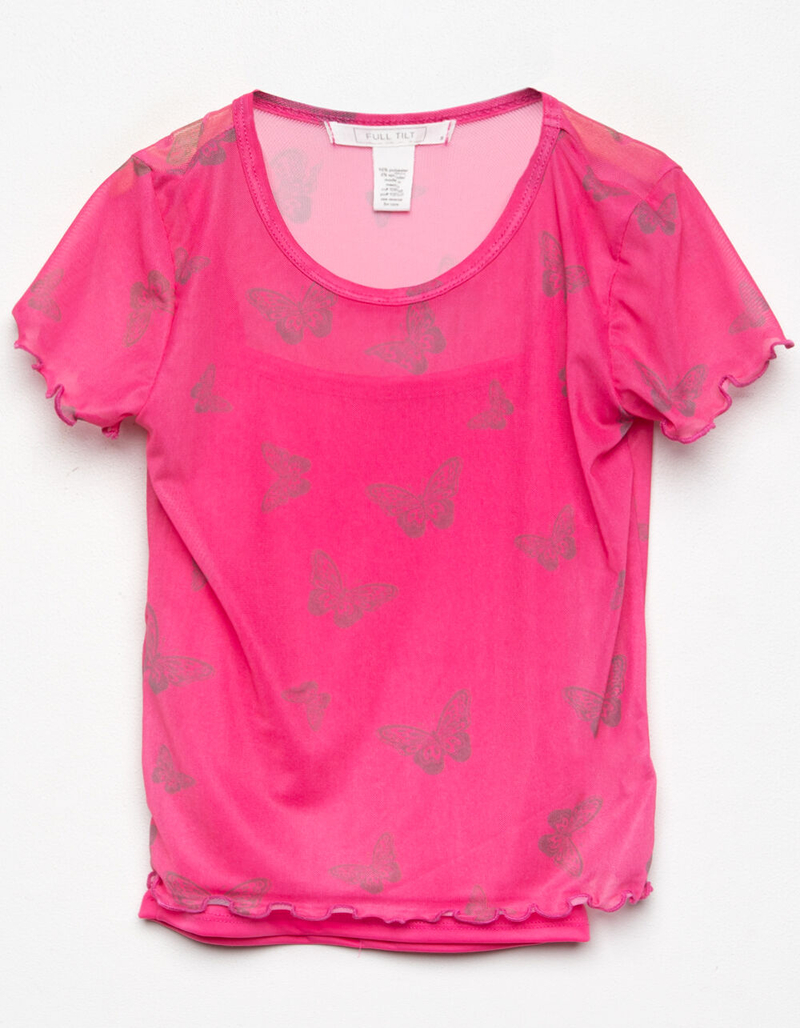 FULL TILT Butterfly Girls Mesh Top image number 1