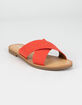 SODA Criss Cross Womens Coral Slide Sandals image number 1