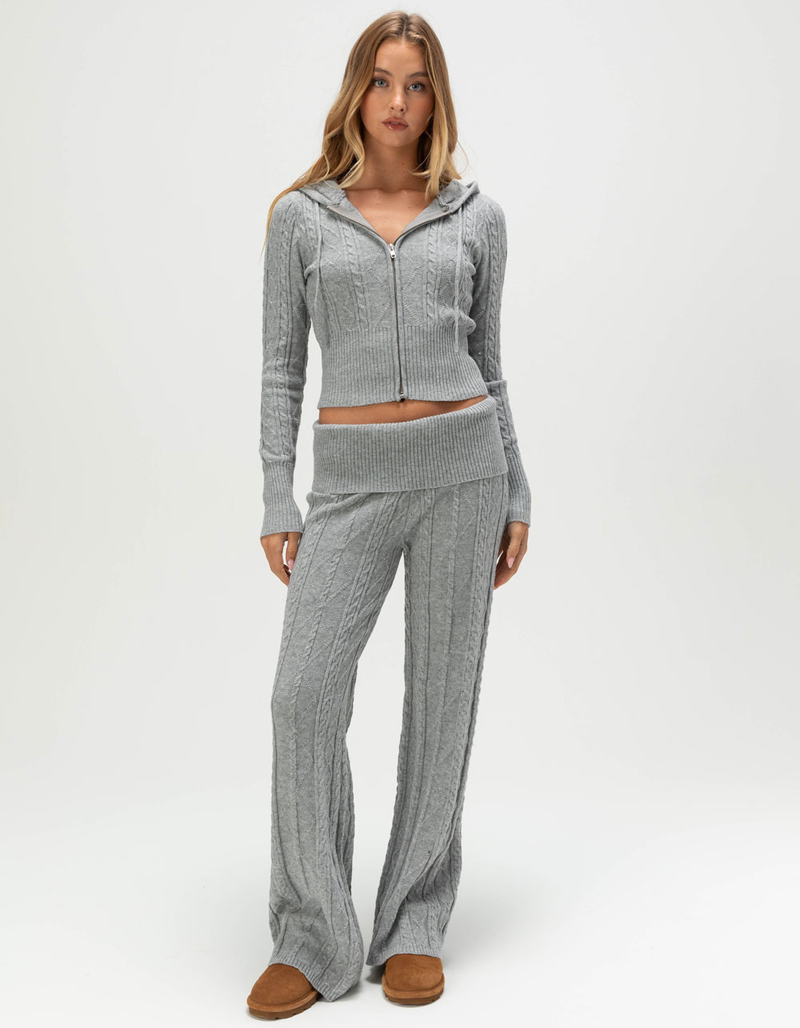 FULL TILT Cable Knit Womens Zip-Up Hoodie image number 1