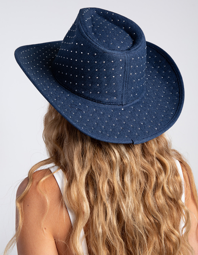 Denim Rhinestone Womens Cowboy Hat image number 5