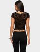 EDIKTED Elza Scalloped Sheer Lace Top image number 3