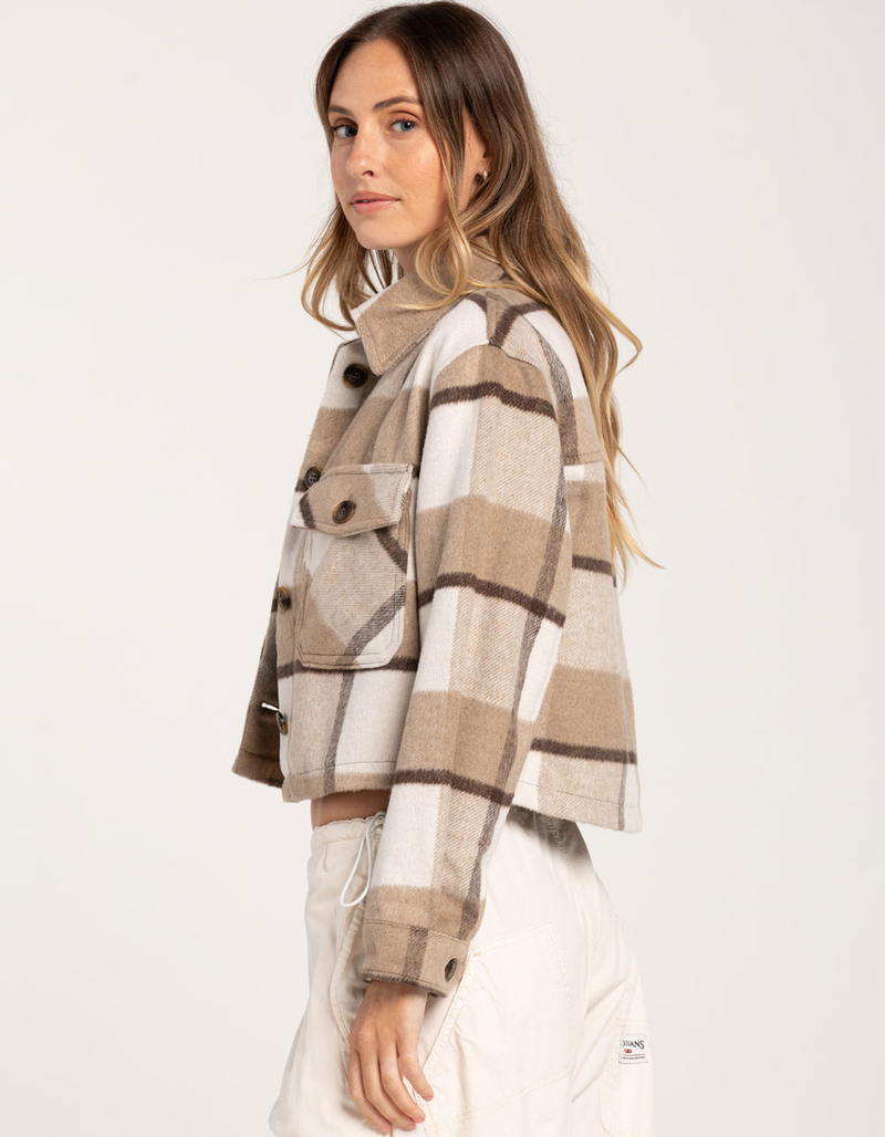 LOVE TREE Womens Crop Shacket image number 1