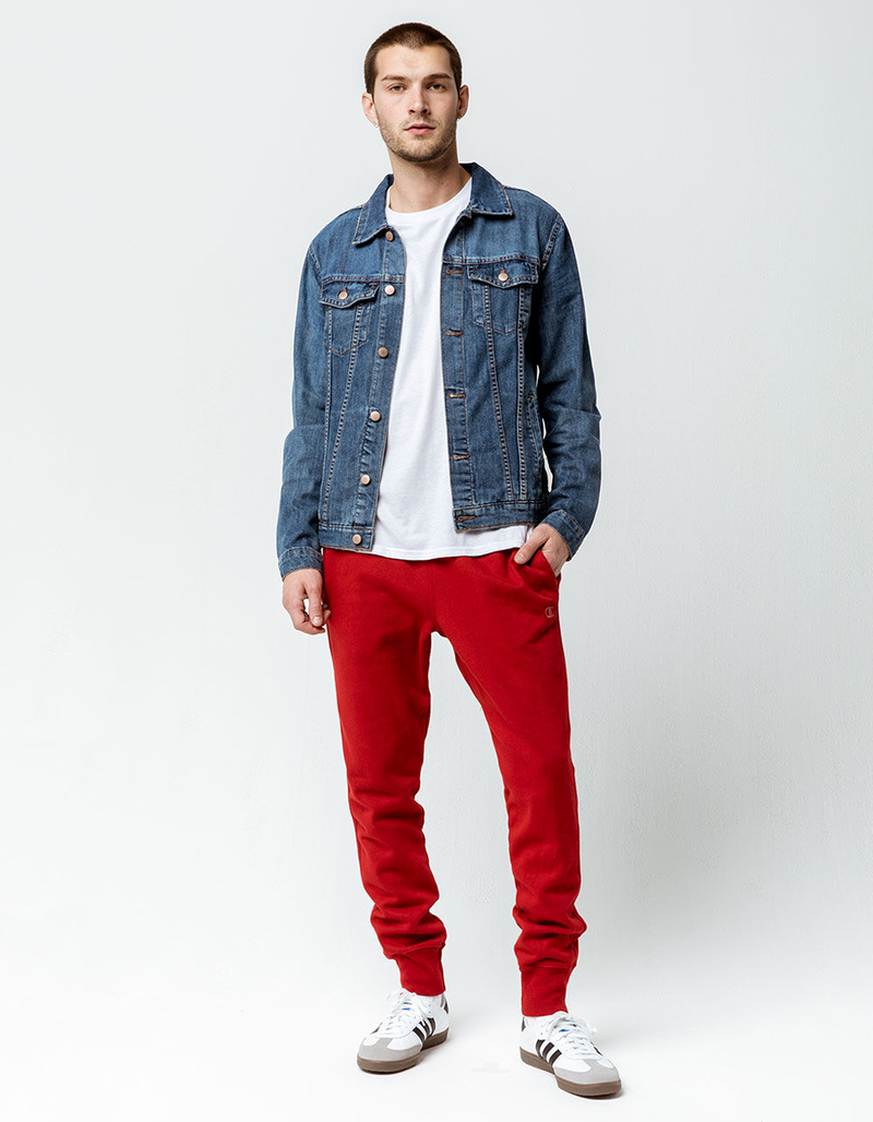 CHAMPION Reverse Weave Red Mens Jogger Pants image number 1