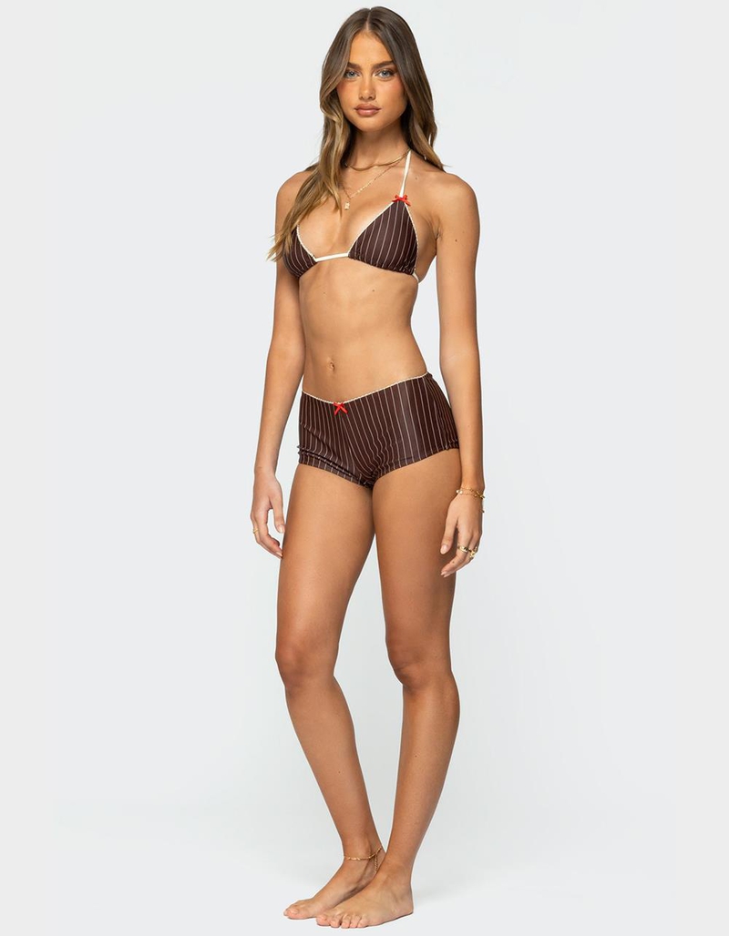 EDIKTED Pinstripe Triangle Bikini Top image number 4