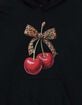 CHERRIES Leopard Bow Unisex Kids Hoodie image number 2
