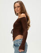 WEST OF MELROSE Womens Off The Shoulder Flyaway Top image number 3
