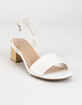 SODA Crocodile Womens White Block Heels image number 1