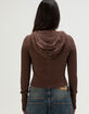RSQ Womens Cable Knit Zip-Up Hooded Sweater image number 4