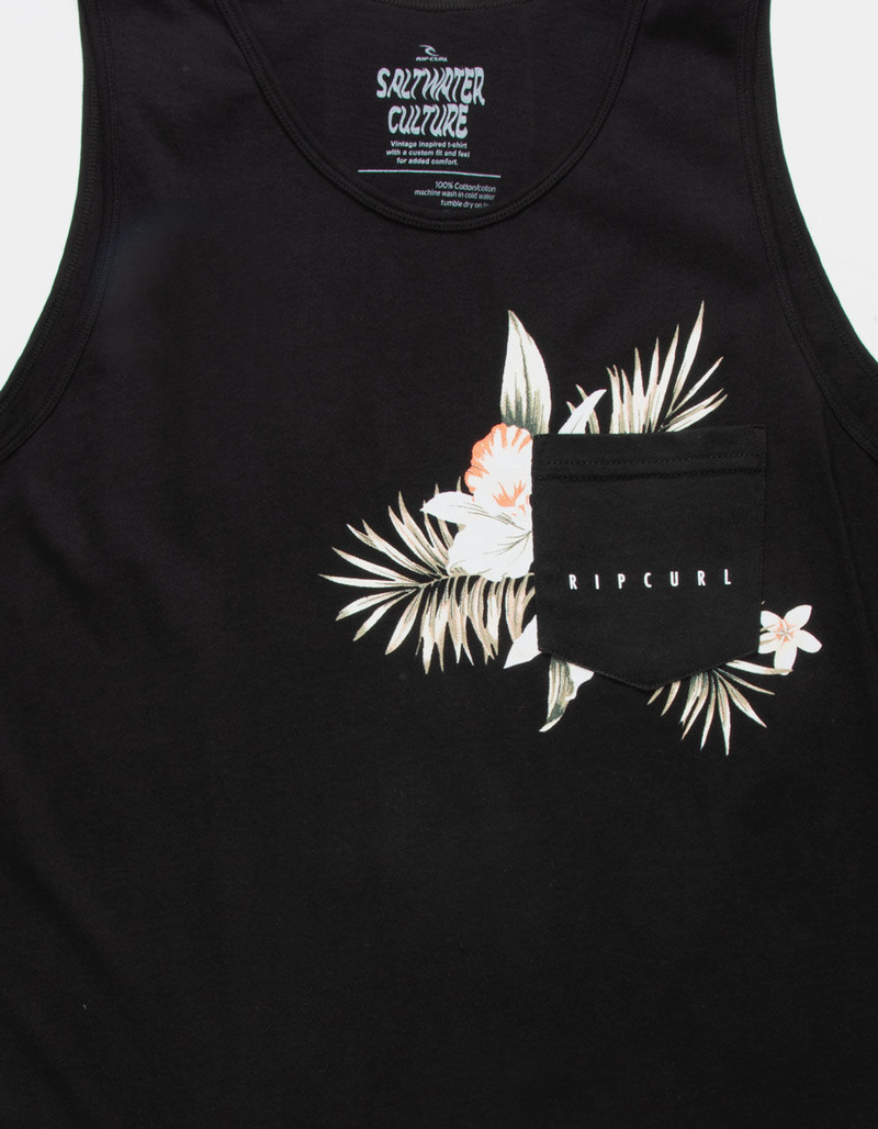 RIP CURL The Digs Black Mens Pocket Tank Top image number 1