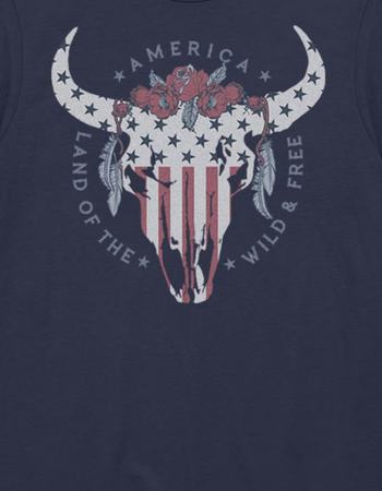 AMERICA Wild And Free Skull Unisex Tee Alternative Image