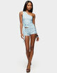 EDIKTED Chantal Striped Foldover Shorts image number 4