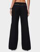 EDIKTED Grommet Tie Waist Low Rise Baggy Jeans image number 3